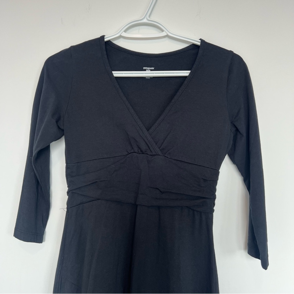 Patagonia | Margot Organic Cotton 3/4 Sleeve Dress Black Small - Picture 3 of 11